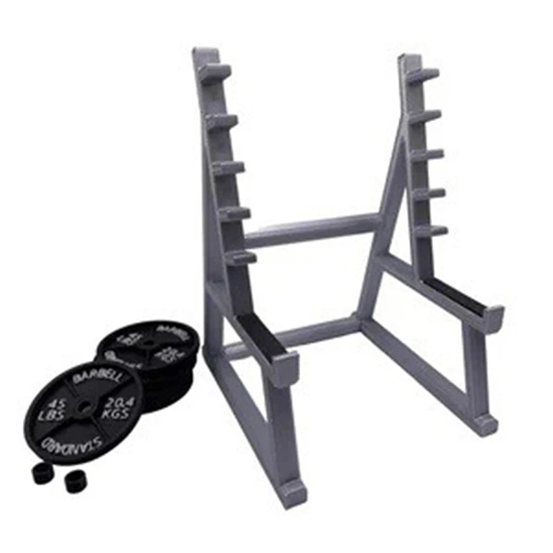 1Pc Creative Barbell Rack Pen Holder Mini Squat Ornaments with Barbells and Weights Funny Weightlifting Gift Desk Organizer
